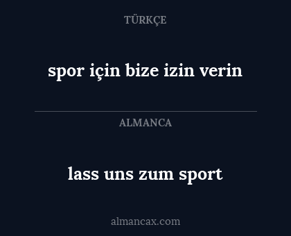 spor için bize izin verin - lass uns zum sport