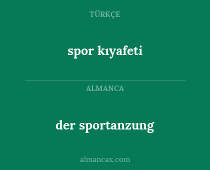 der sportanzung - spor kıyafeti