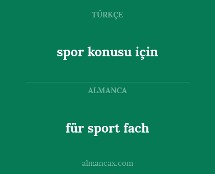 für sport fach - spor konusu için