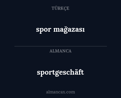 sportgeschäft - spor mağazası