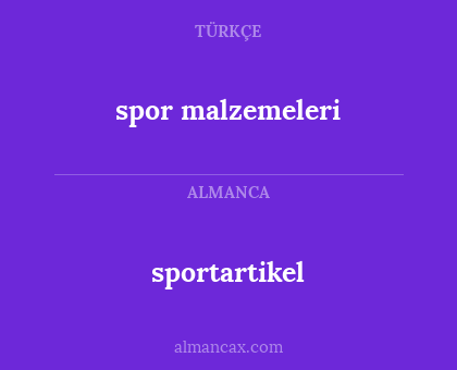 sportartikel - spor malzemeleri
