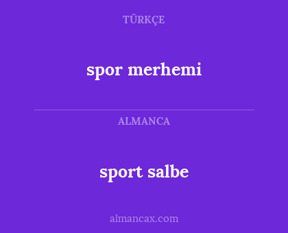 sport salbe - spor merhemi