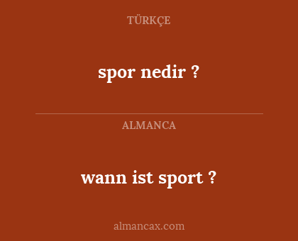 spor nedir ? - wann ist sport ?