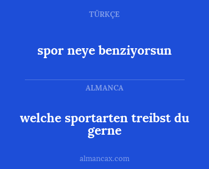 welche sportarten treibst du gerne - spor neye benziyorsun