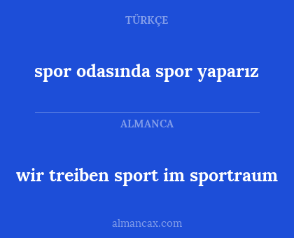 spor odasında spor yaparız - wir treiben sport im sportraum