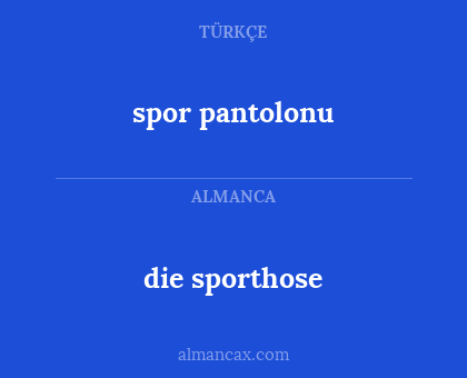 die sporthose - spor pantolonu