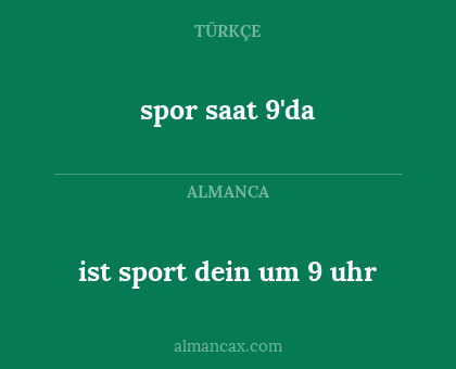 spor saat 9'da - ist sport dein um 9 uhr