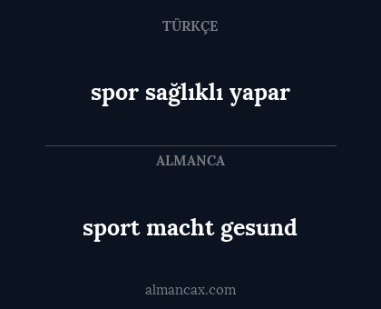 spor sağlıklı yapar - sport macht gesund
