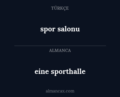 eine sporthalle - spor salonu