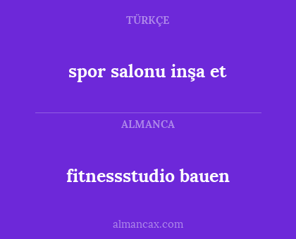 fitnessstudio bauen - spor salonu inşa et