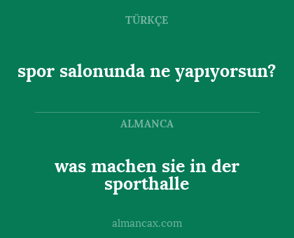 spor salonunda ne yapıyorsun? - was machen sie in der sporthalle