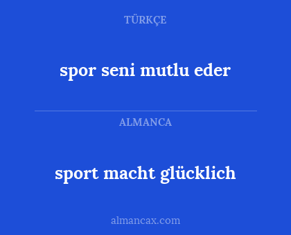 spor seni mutlu eder - sport macht glücklich