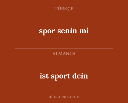 spor senin mi - ist sport dein