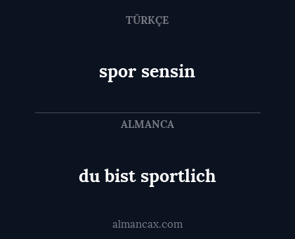 spor sensin - du bist sportlich