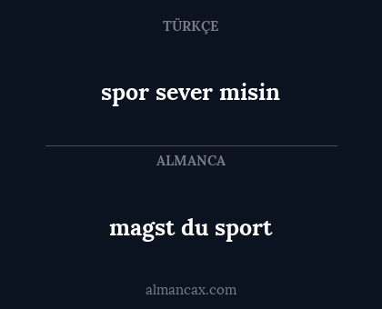 magst du sport - spor sever misin