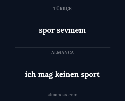 spor sevmem - ich mag keinen sport