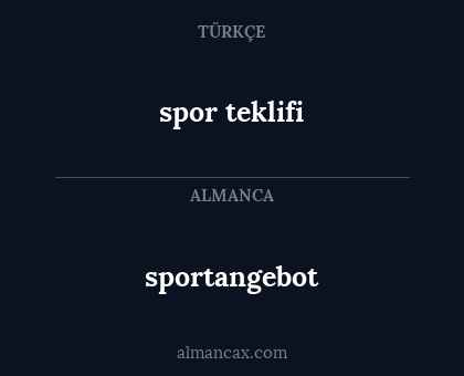sportangebot - spor teklifi