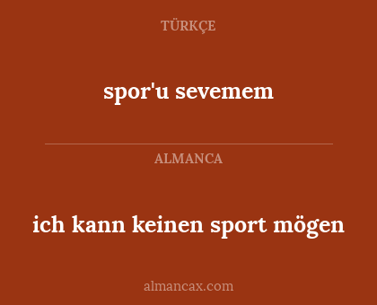 spor'u sevemem - ich kann keinen sport mögen
