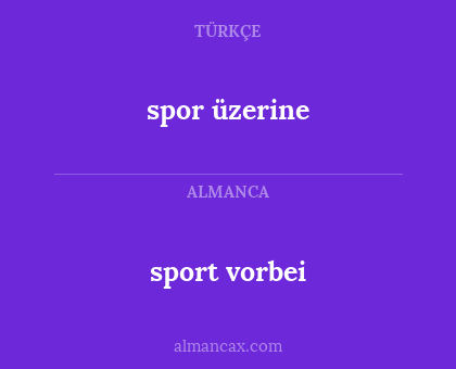 spor üzerine - sport vorbei