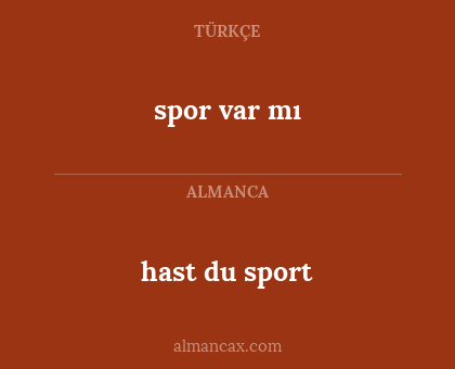 spor var mı - hast du sport