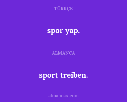 sport treiben. - spor yap.