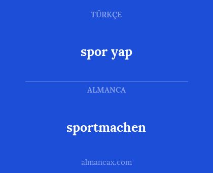 spor yap - sportmachen
