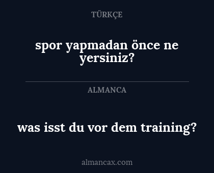 spor yapmadan önce ne yersiniz? - was isst du vor dem training?