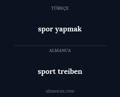 spor yapmak - sport treiben