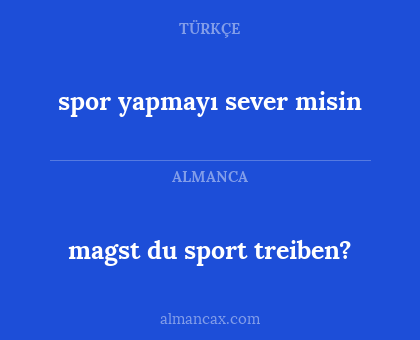 spor yapmayı sever misin - magst du sport treiben?