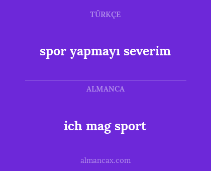 spor yapmayı severim - ich mag sport
