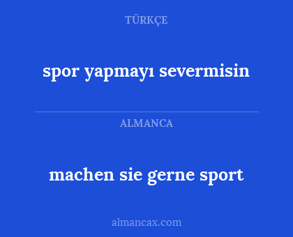machen sie gerne sport - spor yapmayı severmisin