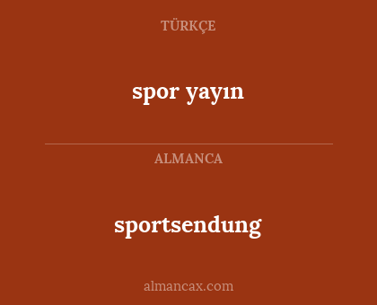 spor yayın - sportsendung