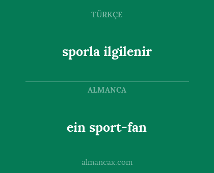 ein sport-fan - sporla ilgilenir