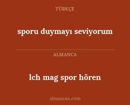 sporu duymayı seviyorum - lch mag spor hören