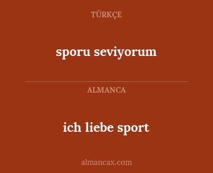 sporu seviyorum - ich liebe sport