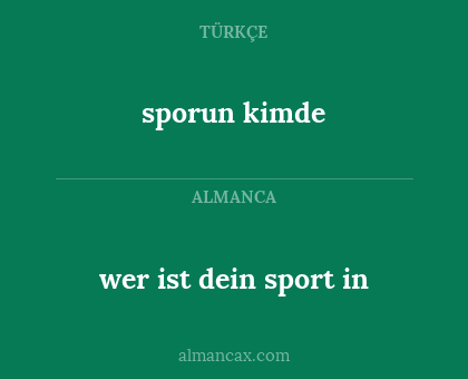 sporun kimde - wer ist dein sport in