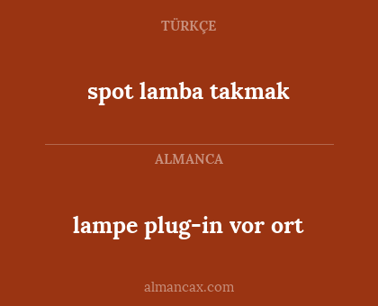 lampe plug-in vor ort - spot lamba takmak