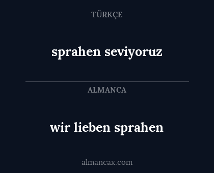 wir lieben sprahen - sprahen seviyoruz