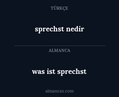 sprechst nedir - was ist sprechst