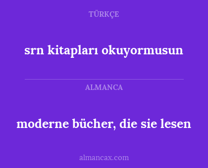 moderne bücher, die sie lesen - srn kitapları okuyormusun