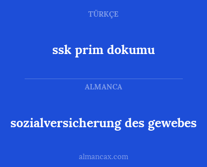 sozialversicherung des gewebes - ssk prim dokumu