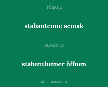 stabentheiner öffnen - stabantenne acmak