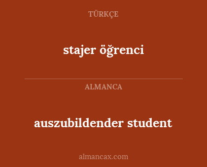 auszubildender student - stajer öğrenci