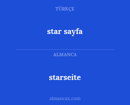 star sayfa - starseite