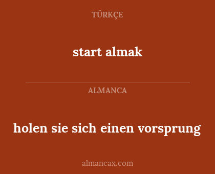 holen sie sich einen vorsprung - start almak