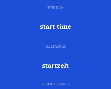 start time - startzeit