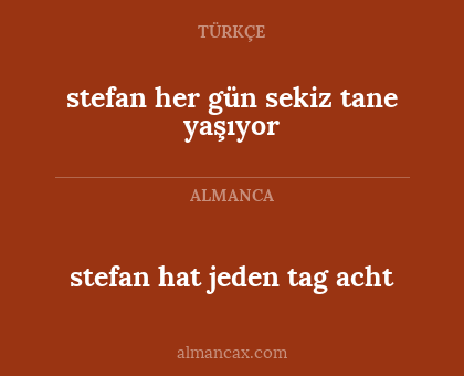 stefan hat jeden tag acht - stefan her gün sekiz tane yaşıyor