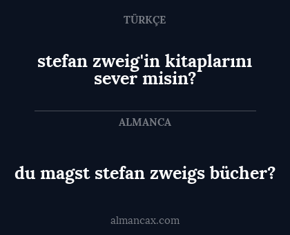 stefan zweig'in kitaplarını sever misin? - du magst stefan zweigs bücher?