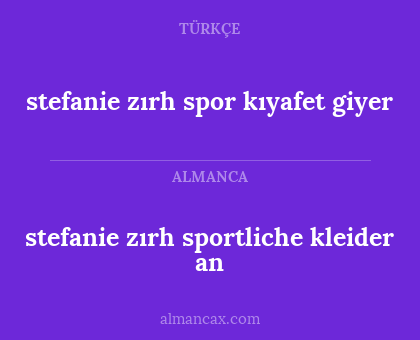 stefanie zırh spor kıyafet giyer - stefanie zırh sportliche kleider an