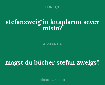 stefanzweig'in kitaplarını sever misin? - magst du bücher stefan zweigs?